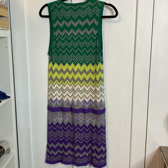 BCBGMAXAZRIA Womens Mini Dress Sleeveless Knit V Neck Multicolor Small - Picture 7 of 7